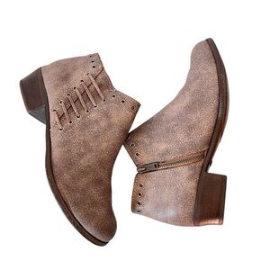 Minnetonka Brown‎ Brenna Leather Chelsea Ankle Booties size 8